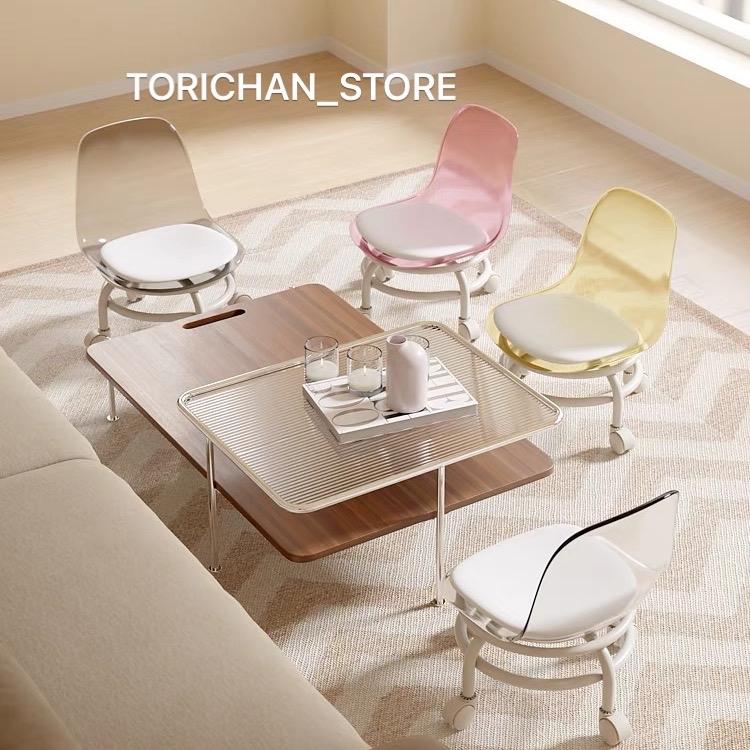 SEO XẢ KHO Ghế tựa nhựa trong suốt xoay 360 độ với bánh xe lăn di chuyển dễ dàng tiện lợi,ghế mica cao cấp decor nhà cửa cho bé ngồi chơi giá rẻ Voi