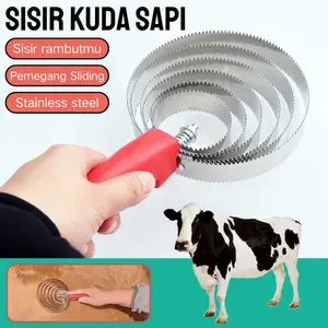 Sisir hewan peliharaan, sisir bulu sapi dan kuda, sisir garukan universal untuk anjing dan kucing, sisir pembersih bulu baja tahan karat, sikat perawatan hewan peliharaan, peralatan perawatan bulu