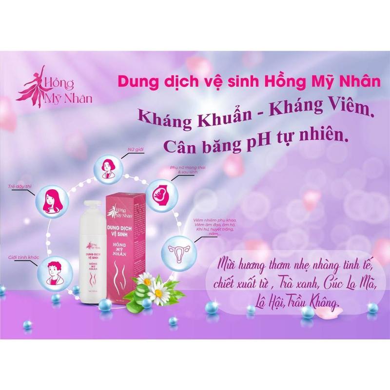 Product Introduction of Dung dịch vệ sinh phụ nữ Hồng Mỹ Nhân chính hãng làm sạch dịu nhẹ, dùng được cho cả nam giới 120ml - ĐẠI NAM 2024 Women vesinh  vungkin dung  dich phunu ddvs 8