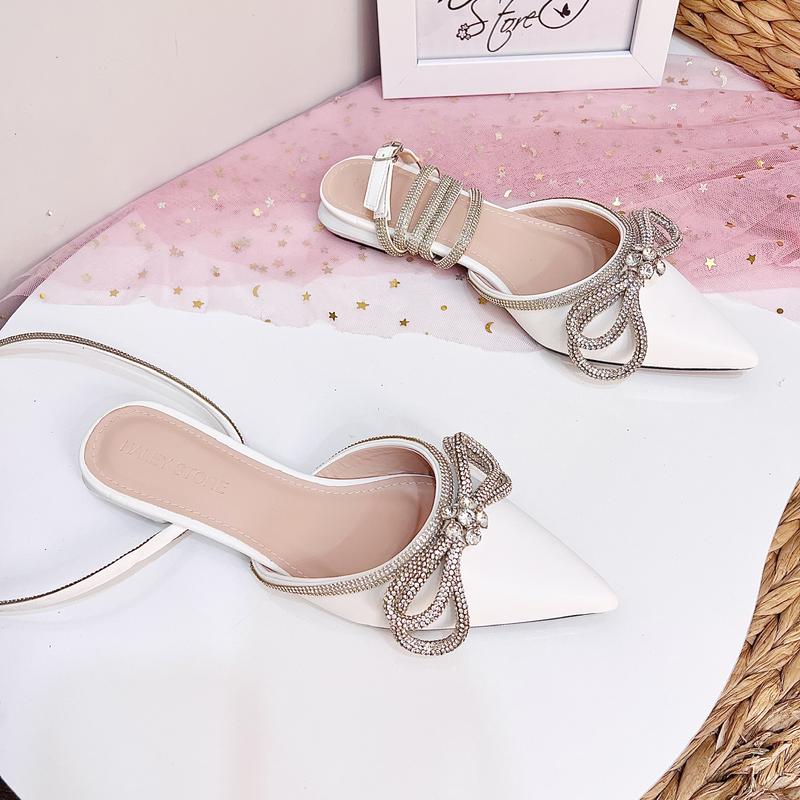 Product Introduction of Giày nơ xoàn vip 2p HALEY STORE đế bệt nơ đính xoàn mũi nhọn dây xoàn tiểu thư tiệc cưới bền đẹp đi học đi chơi đi làm êm chân 28