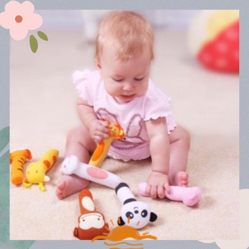 Mainan genggam pencet bunyi bayi karakter animal 2
