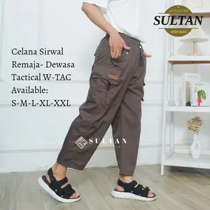 Sirwal Tactical Dewasa Bahan Drill premium Sirwal Sholat Dewasa Tactical Tanggung  Muslim laa isbal