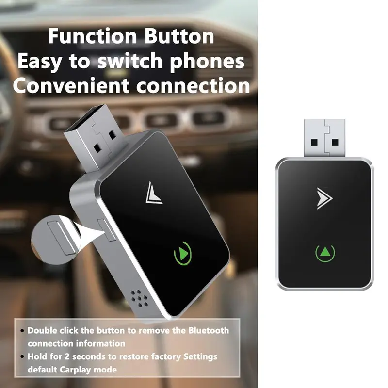 EZTECH New Innovation Portable Wireless Carplay Android Auto 2 in 1 Adapter , Car Play Android Auto Wireless Adapter, Wireless Android Auto Car Adapter for Wired Android Auto Cars Converts Wired to Wireless Easy Setup Plug & Play  [EZTECH] 6