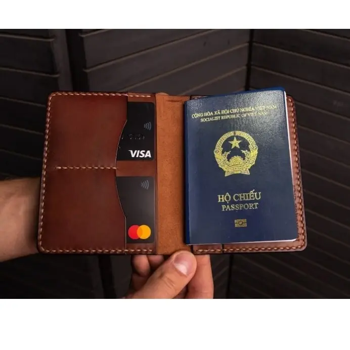 Ví Đựng Hộ Chiếu Passport May Thủ Công, Passport Wallet handmade 0