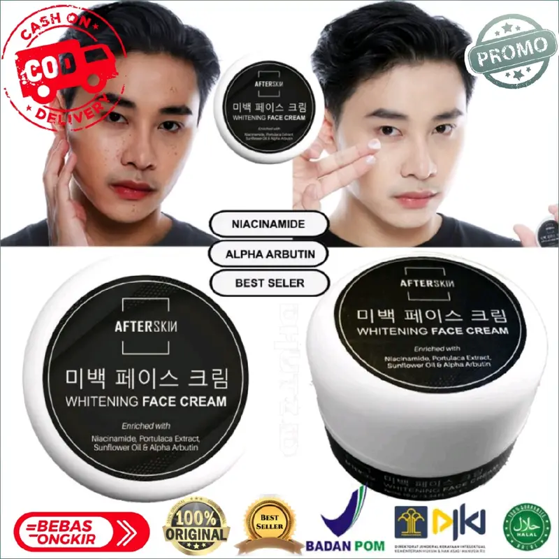 CREAM PEMUTIH KULIT WAJAH PRIA | CREAM PEMUTIH WAJAH PRIA INSTANT KOREA AFTERSKIN BPOM HALAL ( TERLARIS ) 0