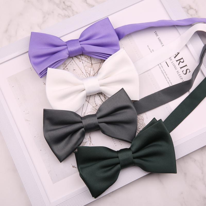 Product Introduction of 6 * 12cm Men's Groom Wedding Best Man Dress Solid Color Maroon Black White Yellow Red Blue Purple Bow Tie 11