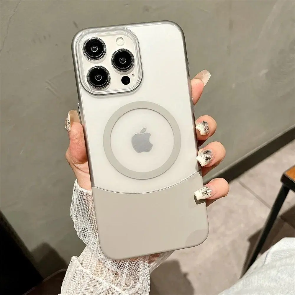 Ốp Điện Thoại 2 IN 1 Trong Suốt Nhám, Thiết Kế Sang Trọng, Tương Thích Với iPhone 16, 15, 14, 13, 12, 11, Pro Max, Plus, Có Sạc Không Dây, Ốp Cứng Nhiều Màu