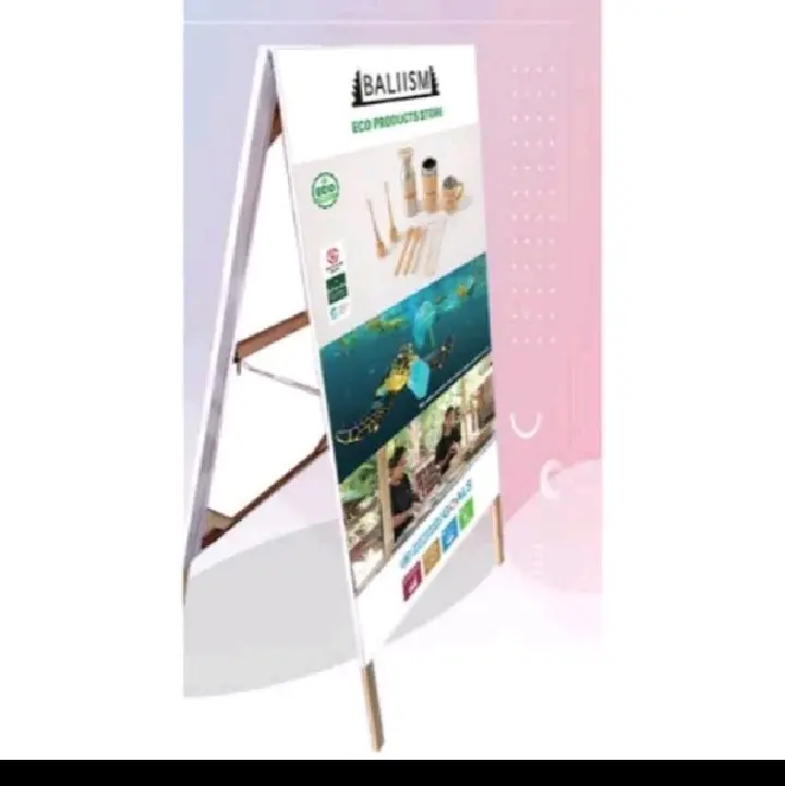 Rangka Stand Banner Kayu Bongkar Pasang T150 X 60