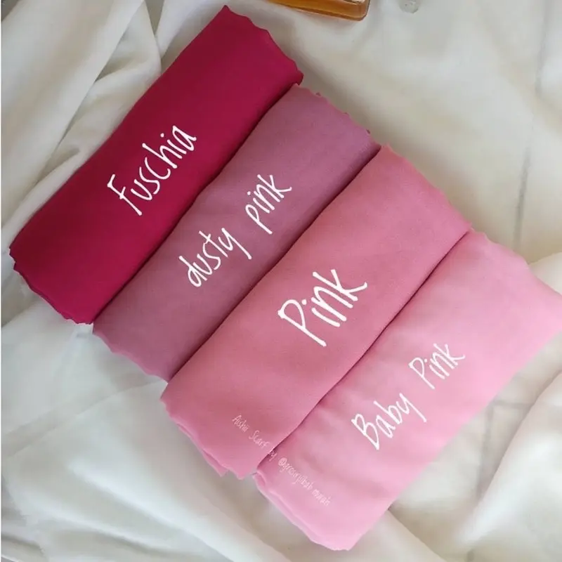 Hijab Pollycotton Hijab Square ( Fuschia, Dusty pink, Pink, Baby pink )