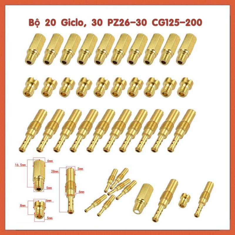  Bộ chế hòa khí: Bộ ống mềm bình xăng xe máy Giclo 20 miếng dành cho xe tăng Keihin CVK PE PZ CB 