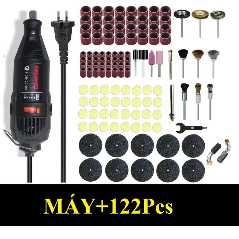  Máy mài khuôn 220V Victool,máy khoan điện mini,Máy mài cầm tay có thể khắc dũa khoan,Bộ khoan mài khắc bộ 124 món 220V 5 TỐC máy  làm lũa bonsai máy khoét  dàn áo Máy mài 