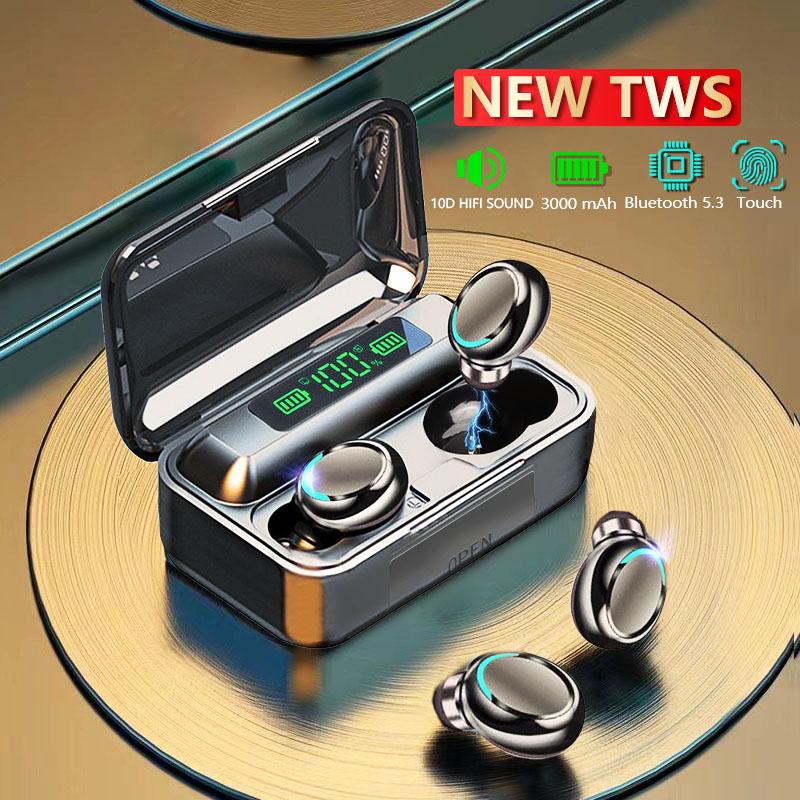 12.12 Hot Selling Upgrade Baru F9-5/M10 TWS Dan Powerbank Tampilan LED TWS Headset Bluetooth with Mic Sentuh Olahraga Tahan Air Henset Bloetooth HiFi Stereo Wireless Earphone Bluetooth 2