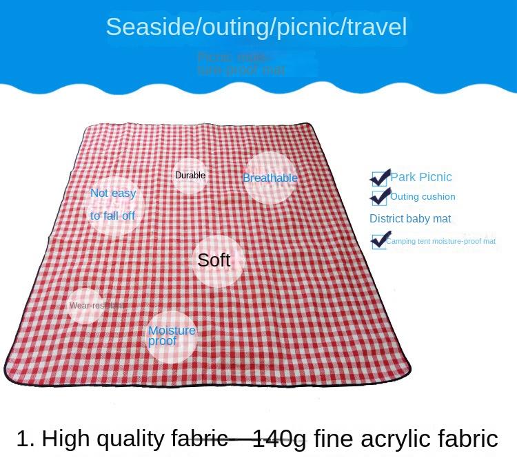 Product Introduction of Acrylic fabric picnic mat outdoor floor mat spring outing moisture insulation mat camping tent mat lawn mat moisture proof pad 9