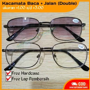 Kacamata Baca dan Jalan Cryptok Pria Wanita Tangkai Per warna Hitam ukuran plus 1.00 sampai plus 3.00 Lensa Hitam