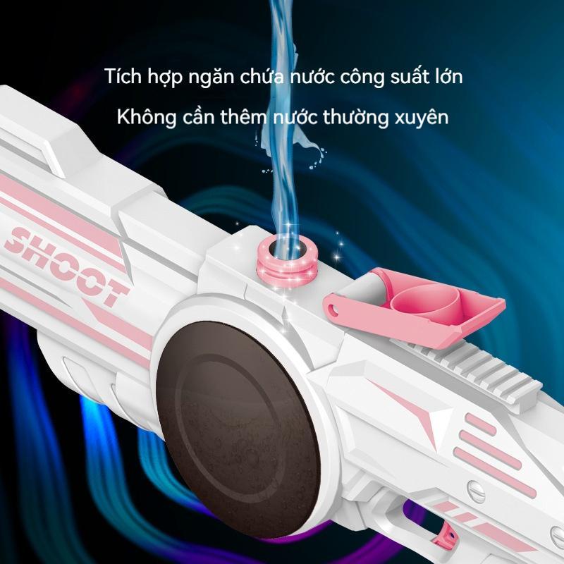 Súng nước điện cho trẻ em mùa hè, súng nước hoàn toàn tự động, đồ chơi trẻ em trai có dung tích lớn, bắn liên tục 4