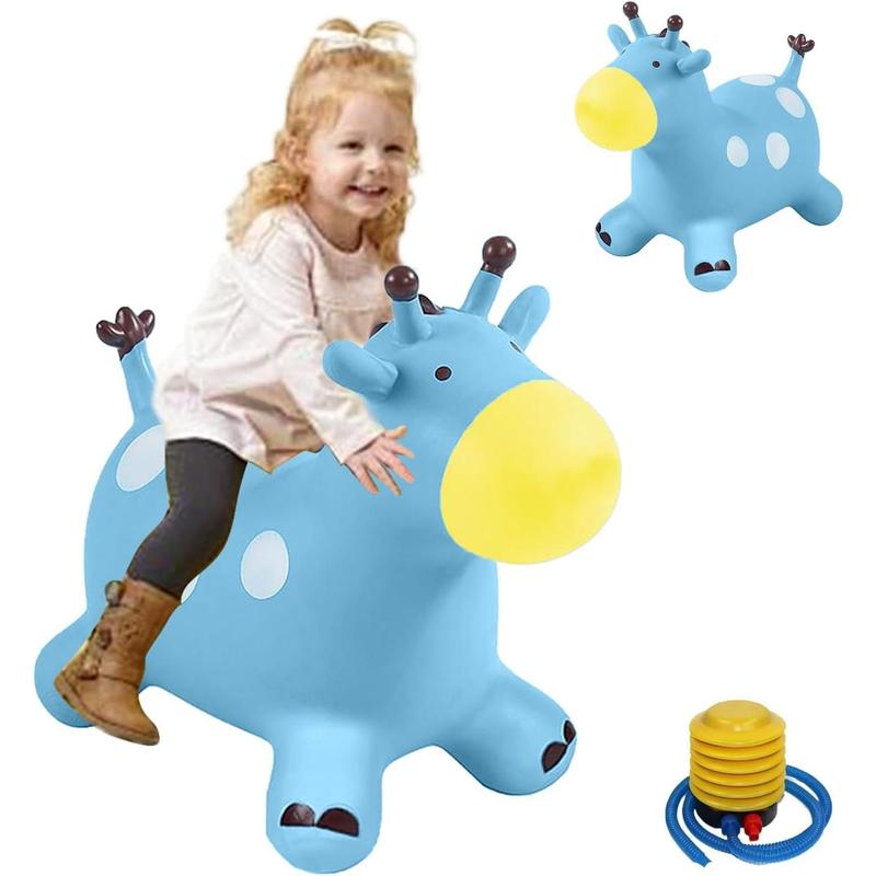 Animal Space Hopper for Kids, Inflatable Giraffe Bouncy Horse for Child Toddler, Children Inflatable Animal Hopper Ride on Jumping Toys for Boys Girls 1 2 3 4 5 6 Years Old Indoor Outdoor Bouncy Balls 0