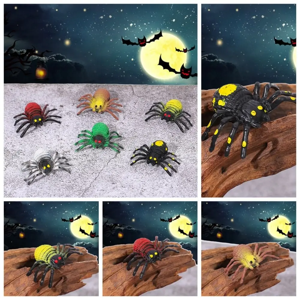 Kids Gift Cartoon Halloween Spider Bat Figurines 3D Resin Craft Micro Landscape Ghost House Statue DIY Mini Miniatures Pumpkin Ornaments Home Decor