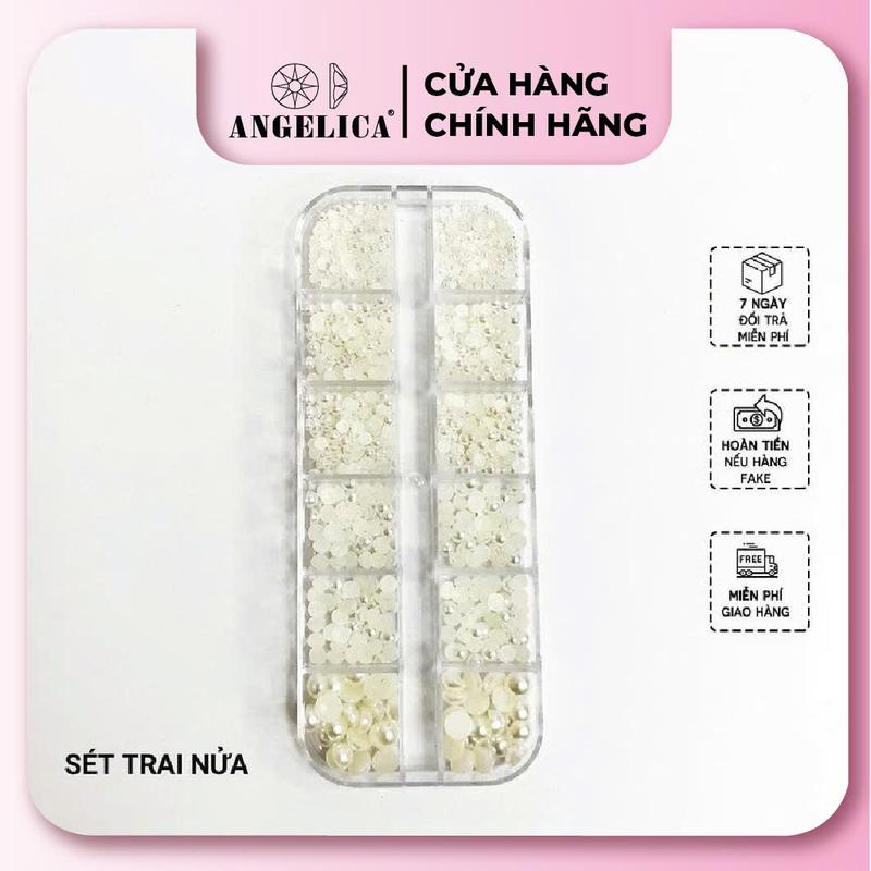 Set Nửa Viên Ngọc Trai Đính Nails Chính Hãng ANGELICA - STN Sơn Gel