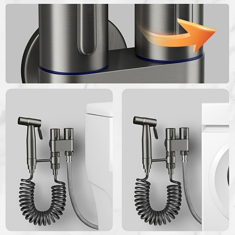 Product Introduction of Toilet Airbrush, Portable Bathroom Double Water Valve Cleaning Airbrush, Multipurpose Cleaning Airbrush for Flushing Floor Drain Toilet Washer Wall 2