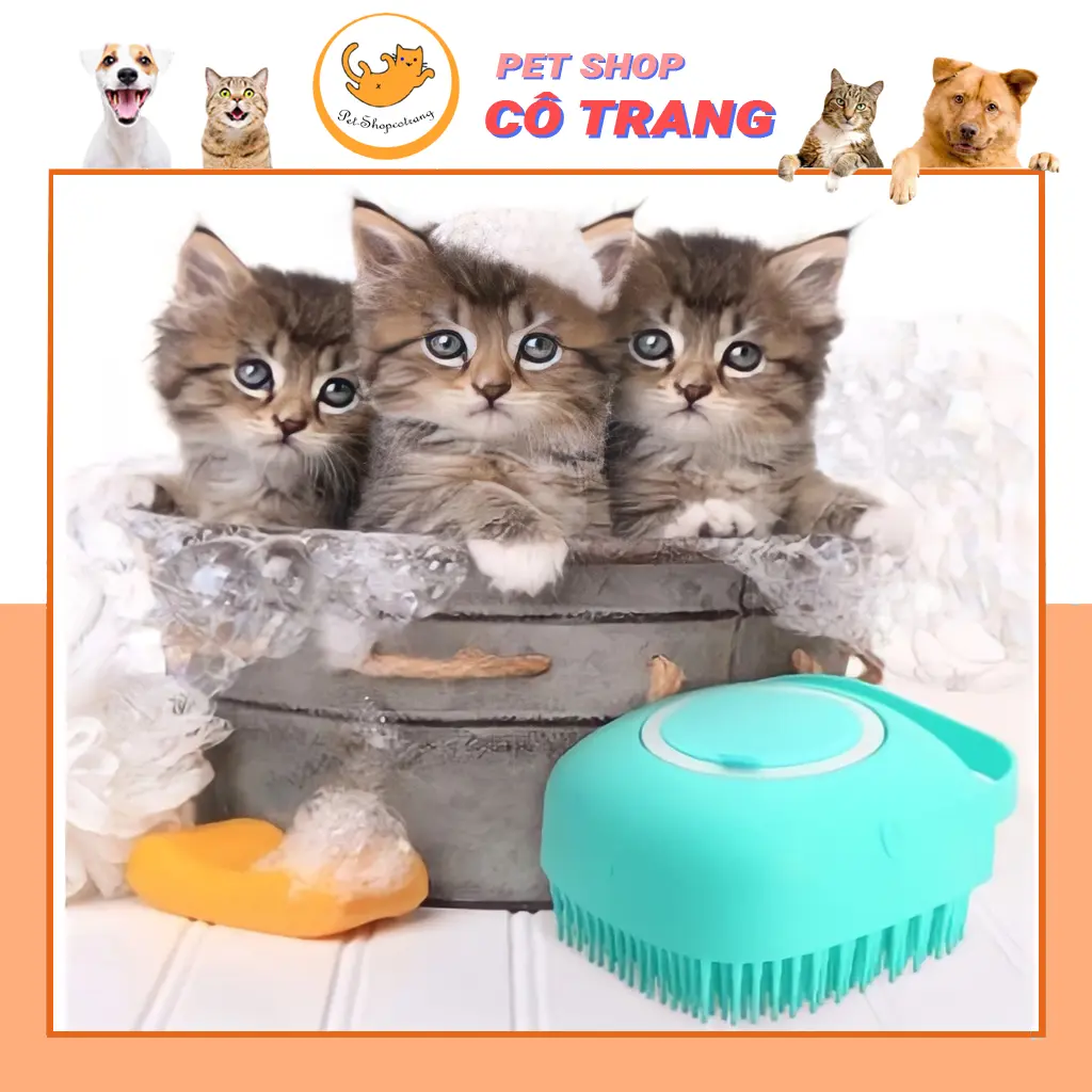 Găng tay tắm tạo bọt dành cho chó mèo