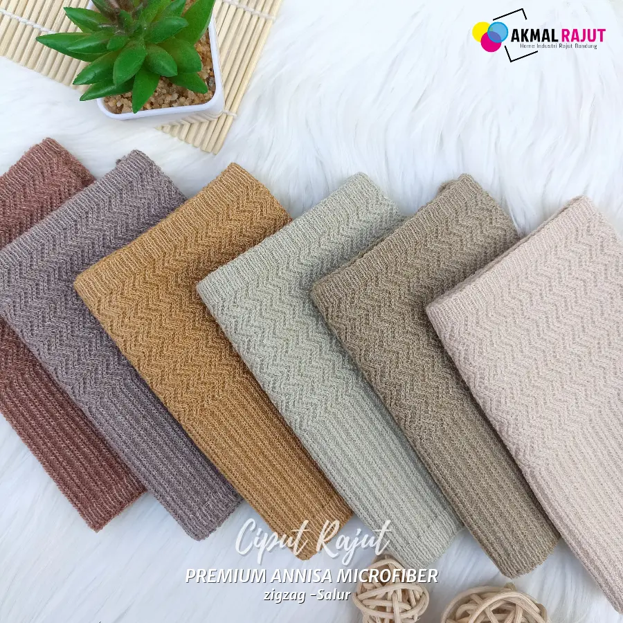 Ciput Rajut Bandana Premium Anysa Microfiber Zigzag Salur Daleman Jilbab Kerudung