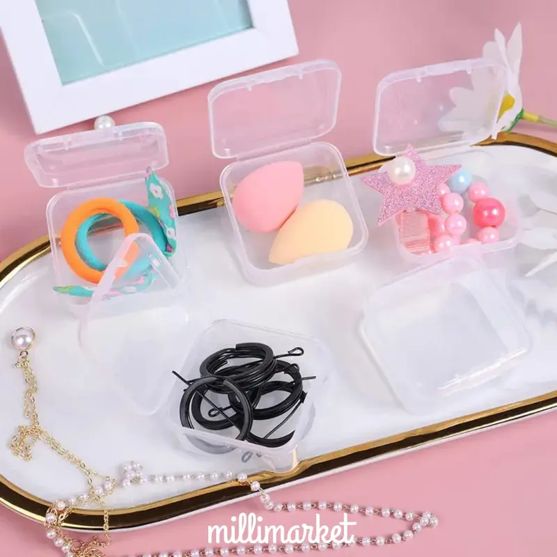 KOTAK MINI KECIL TRANSPARAN / Tempat simpan Obat perhiasan anting cincin box memory card / packing permen / mini storage transparant 5