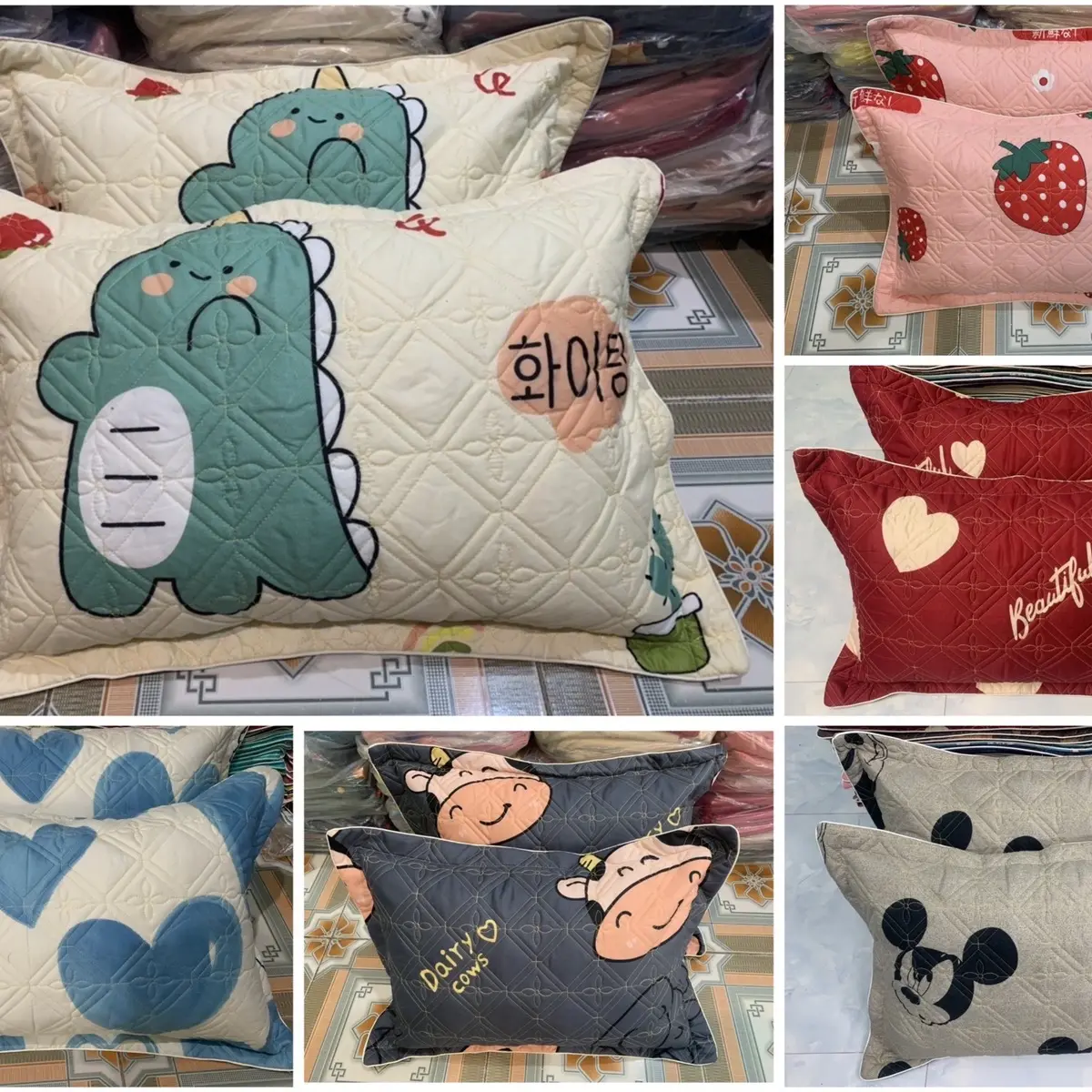 Vỏ gối trần bông cotton poly (lồng vừa ruột 45x65cm)