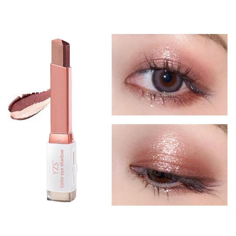 Product Introduction of Shimmer Two Tone Eye Shadow Gradient Eyeshadow Stick Waterproof Sweatproof Eyeshadow Eye Makeup Suitable For Beginners 2 In 1 Double Color Glitter Eye Shadow Stick 28