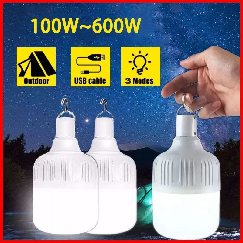 MYQliving Portable Lights Bulb USB Rechargeable Light Camping Lamp Outdoor Lighting
