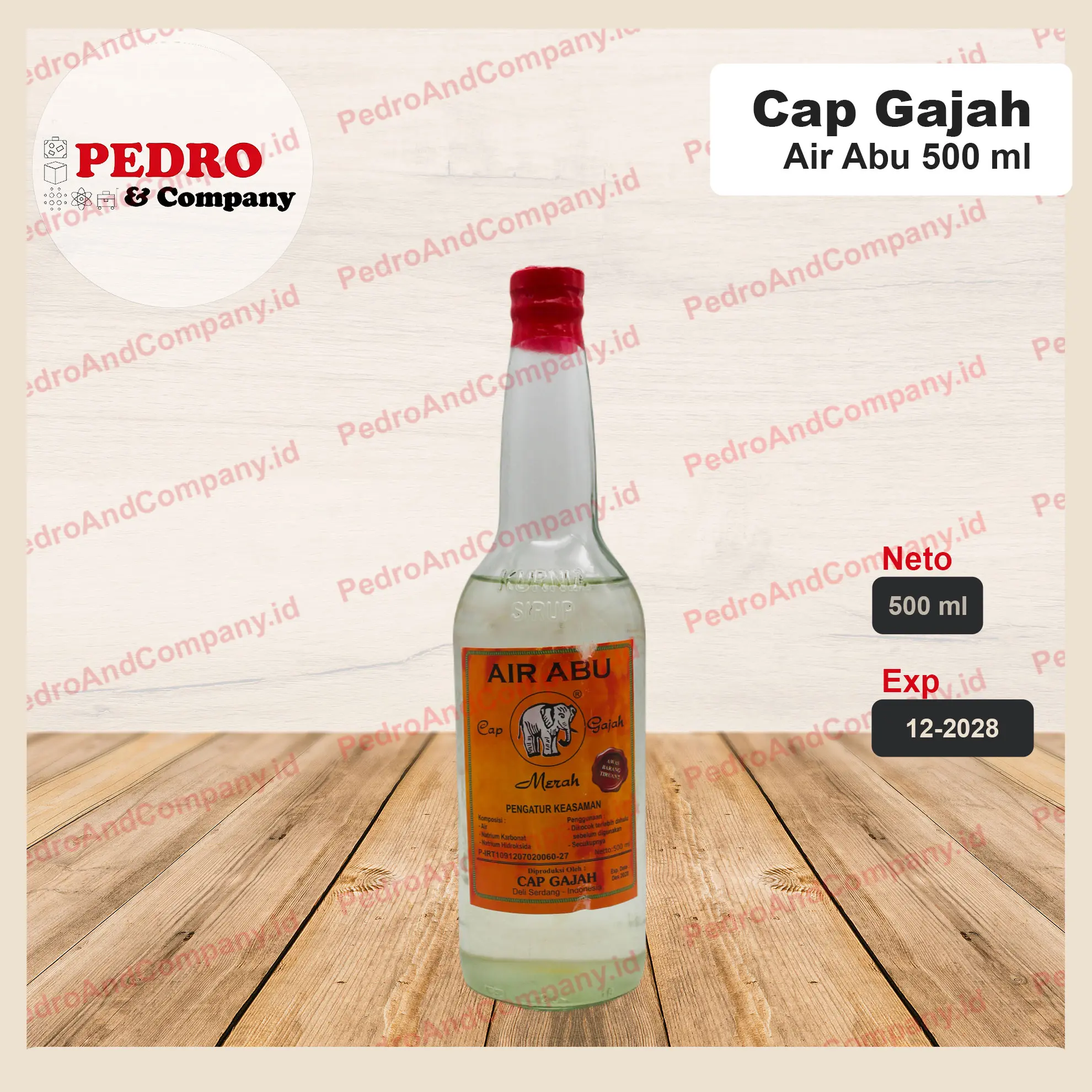 Air abu cap gajah 500 ml - untuk mie bahan tambahan makanan mie kue Food Wine