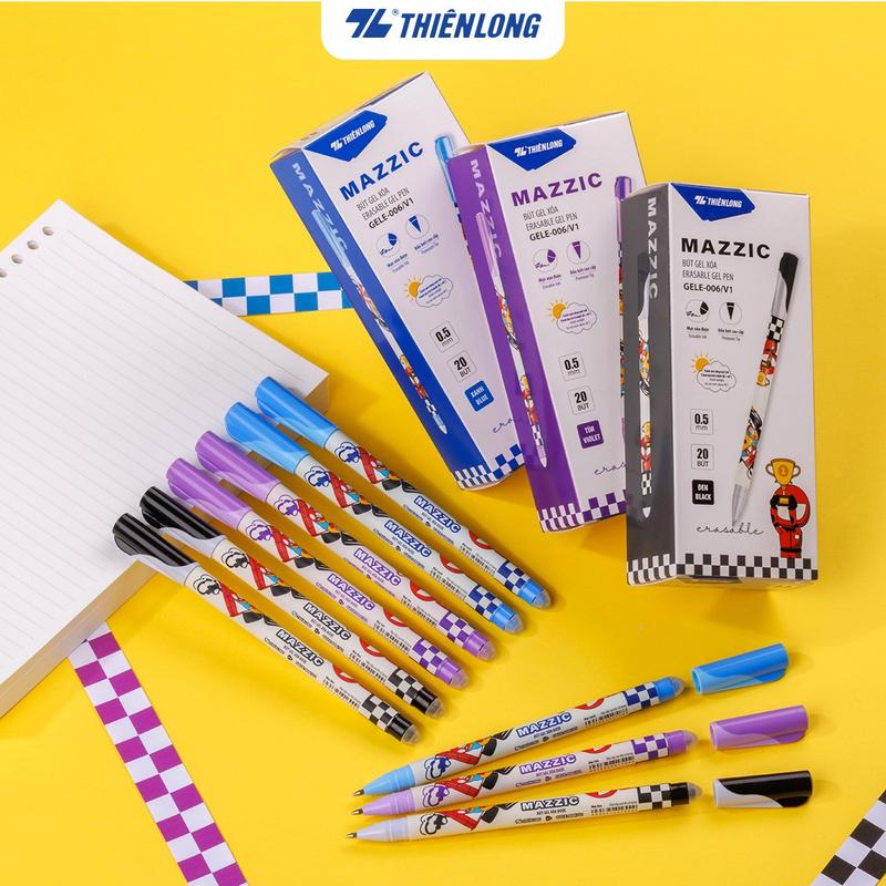Bút gel xóa được Thiên Long Mazzic GELE-006/V1, họa tiết ngộ nghĩnh,nét viết êm mượt ,tẩy xóa dễ dàng