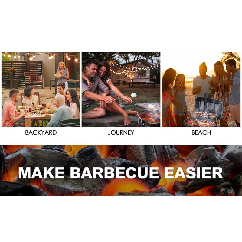 Portable Charcoal BBQ Grill, Small Grills and Smokers, Folding Tabletop Grills, Camping, Patio, Backyard, Outdoor Cooking 9