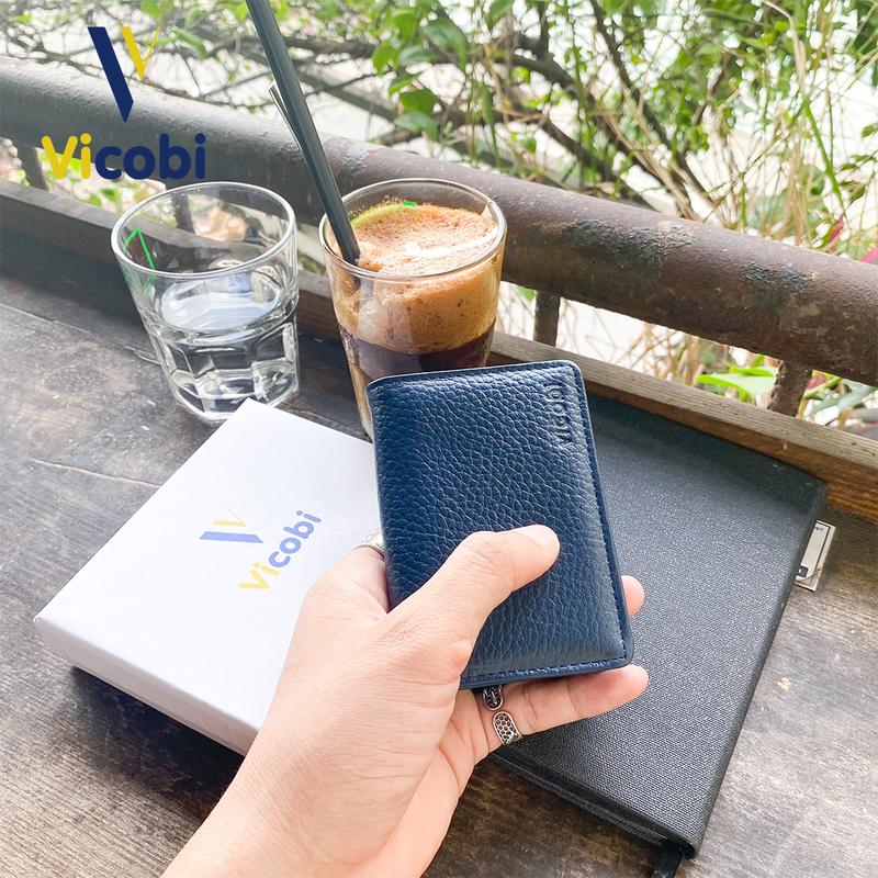 Ví mini đựng thẻ Da Bò Vicobi M3, nhỏ gọn bỏ túi cho nam nữ đựng thẻ ATM, tiền, GPLX cà vẹt bằng lái xe mới 4