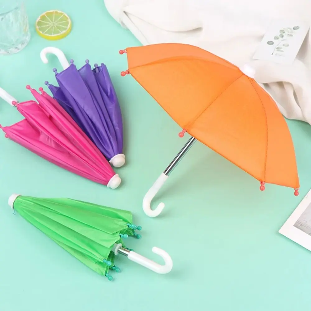 Adjustable Doll Decorative Umbrella Photography Props Funny Cute Doll Rain Gear Thickened Kids Toy Umbrella for Children Gift Plastic Metal