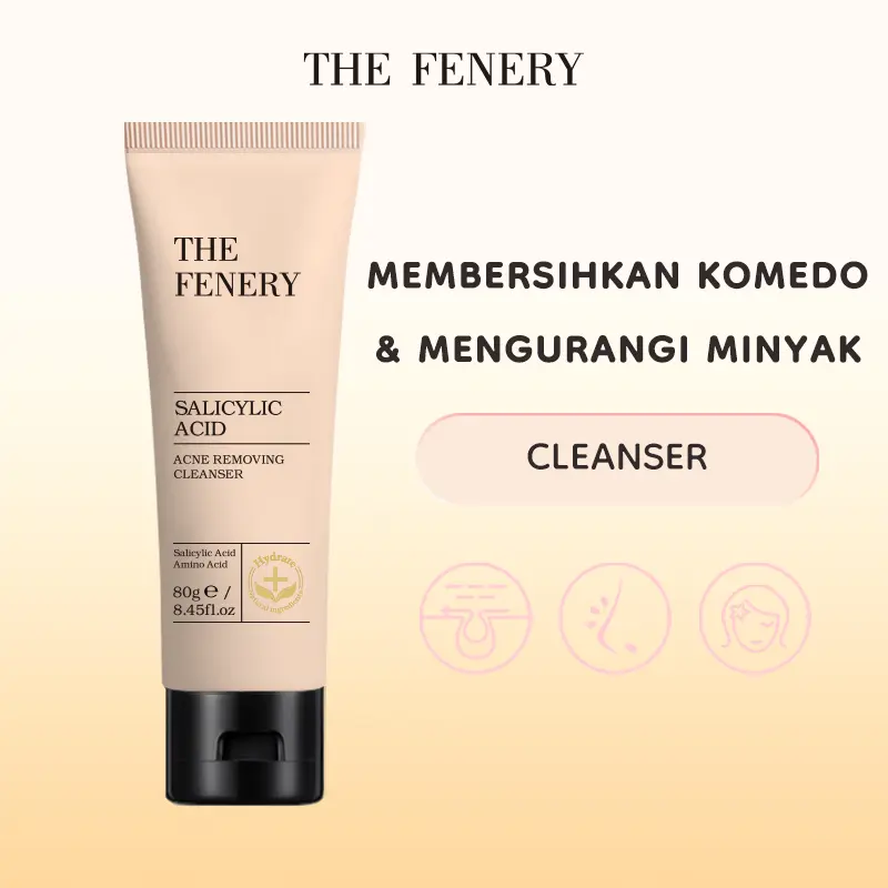 The Fenery Salicylic Acid Acne Removing Cleanser 80ml - Facial Wash Face Wash Jerawat Komedo Sabun Cuci Muka Pembersih Wajah Face Cleanser Cuci Muka Sabun Muka Pencuci Muka Glycolic Membersihkan Oat Bunga