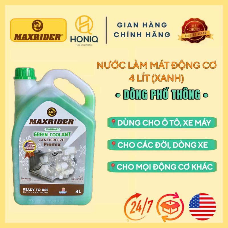 Nước Làm Mát Động Cơ Maxrider 4L Phổ Thông – Màu Xanh – Giảm Nhiệt, Bảo Vệ Máy Cho Ô Tô Xe Máy