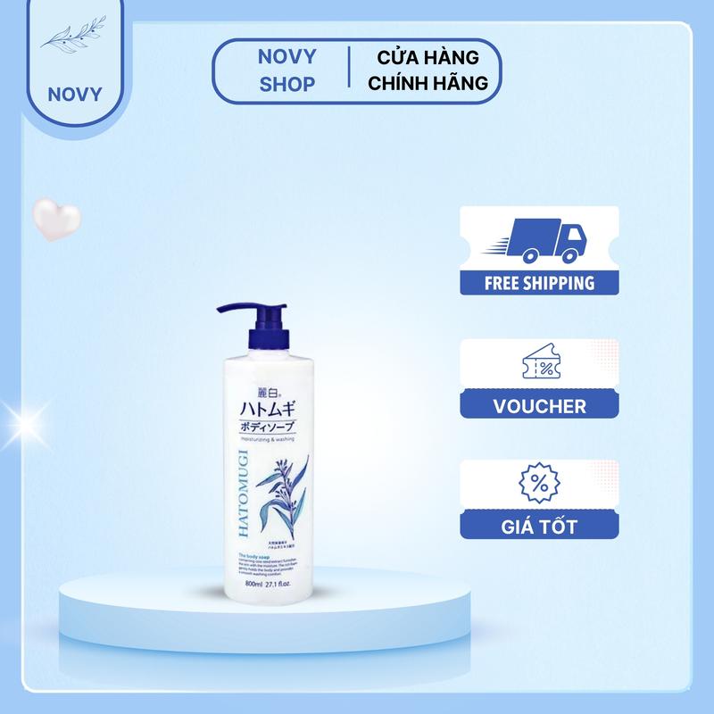 Sữa tắm Hatomugi Moisturizing Washing dưỡng ẩm trắng da Nhật Bản chai 800ml 0
