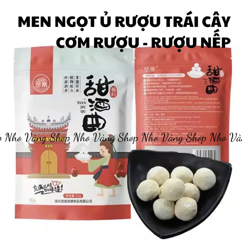 Men rượu ủ rượu trái cây cơm rượu nếp rượu gạo ngọt 118g gồm 25 viên 0