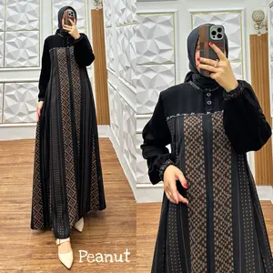 C007 - Gamis Abaya Premium / Gamis Salur Premium by Monaco Fashion / Gamis Seragaman / Gamis Hitam jetblack