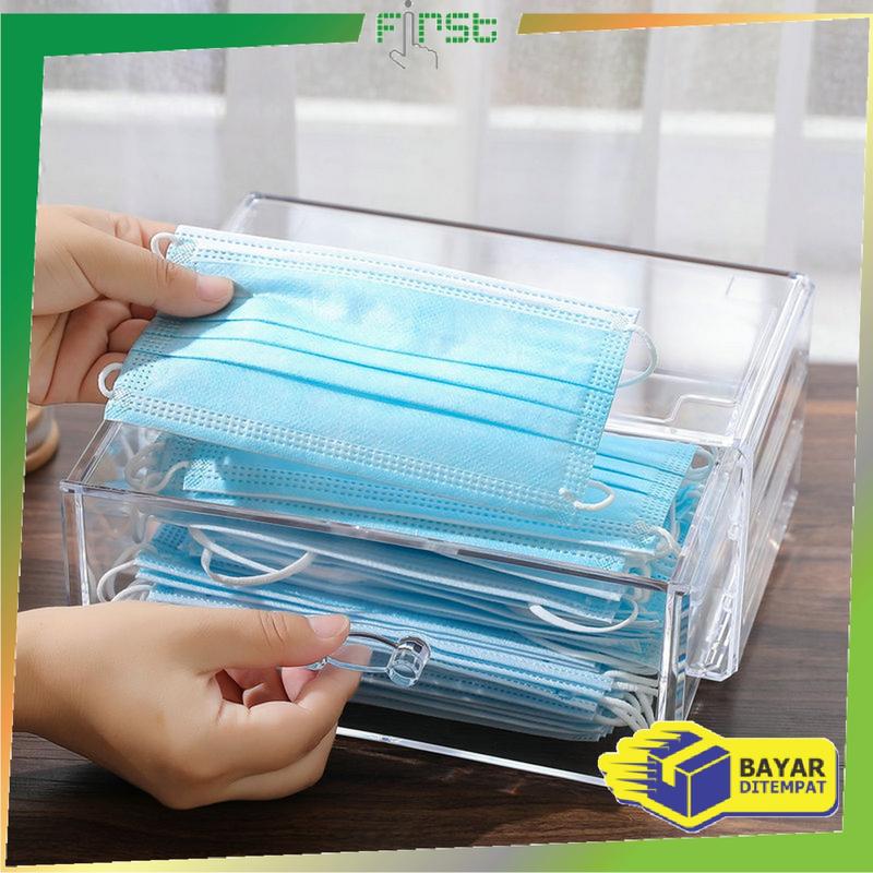 Product Introduction of [COD] FH K105 Kotak Penyimpanan Multifungsi Tempat Masker Transparan Serbaguna Bahan Akrilik Rak Bening Dengan Tutup 21
