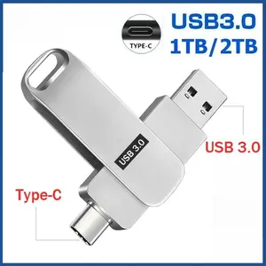 USB3.0 Flash Drive 2in1 2TB & 1TB High-Speed OTG Type-C, Cocok untuk Android Laptop, Kapasitas Besar, Transfer Data Cepat, Plug and Play