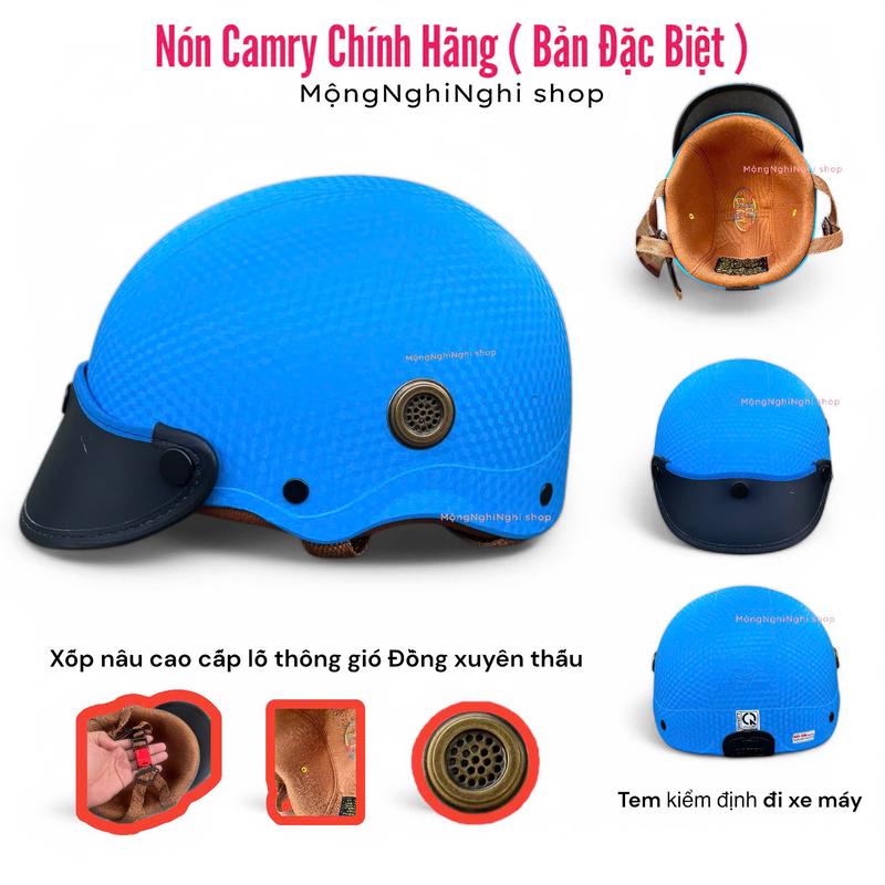   Tặng MŨI GIVI  Nón Bảo Hiểm Chính Hãng Camry CR HELMET VÂN CABON CARO  BẢN ĐẶC BIỆT   Có Giấy Kiểm Định Hàng chính hãng CAMRY -Bản Nâng Cấp NÚT THÔNG GIÓ ĐỒNG lòng lót NÂU CAO CẤP lỗ thông gió THOÁNG KHÍ từ trong ra ngoài Bảo Hành 12 Tháng 