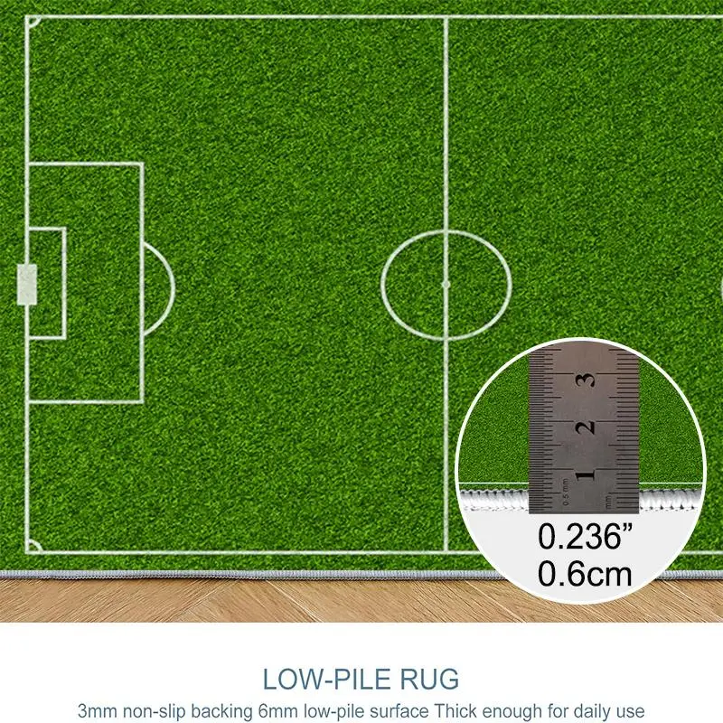 Cartoon Soccer Field Pattern Area Rug, 1 Count Non-slip Soft Floor Mat, Rectangle Decorative Carpet for Home Living Room Bedroom, Home Decor 7