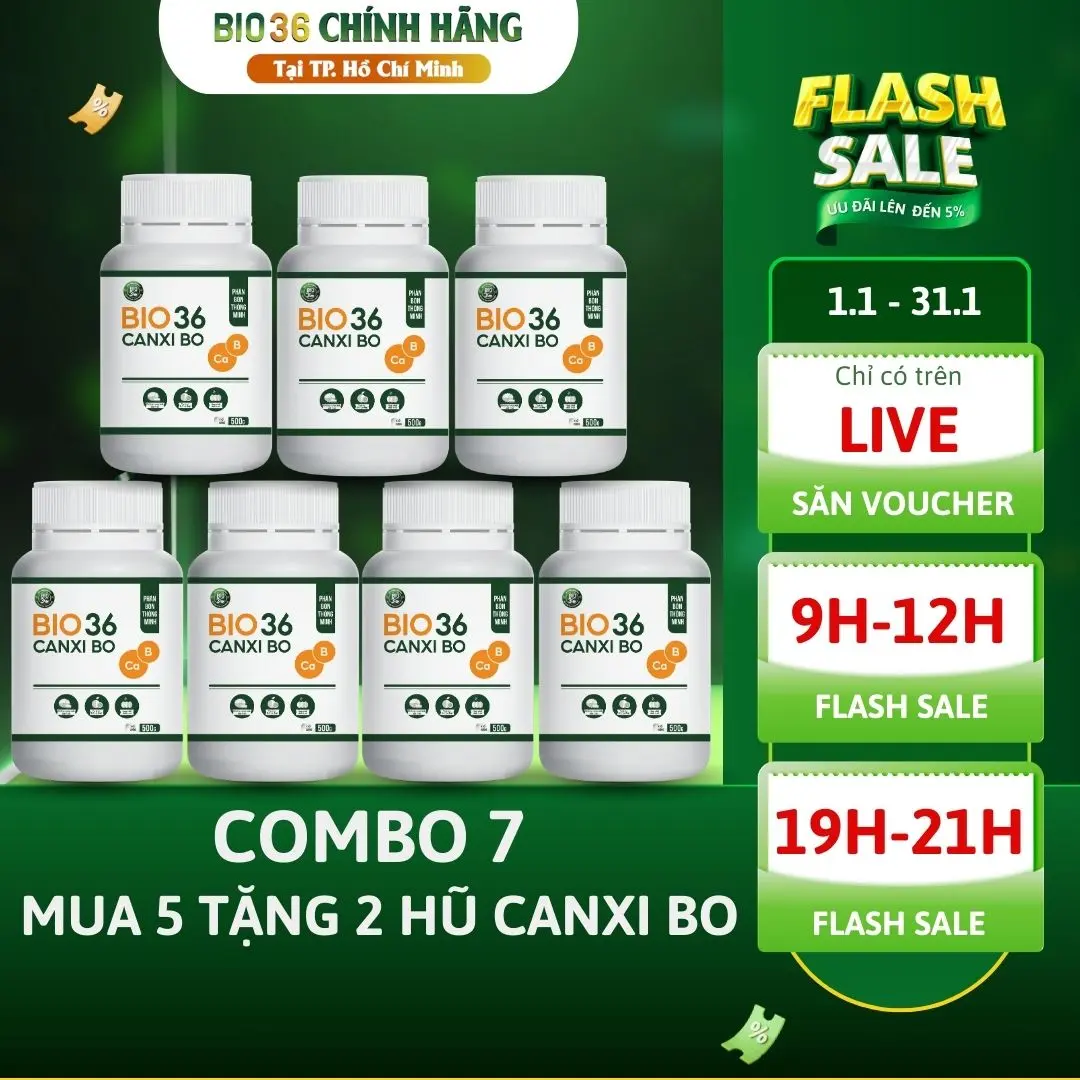 [Bio36 Mua 5 Tặng 2] Phân Bón Canxi Bo BIO36 Dưỡng Quả Dai Cuống Bóng Vỏ