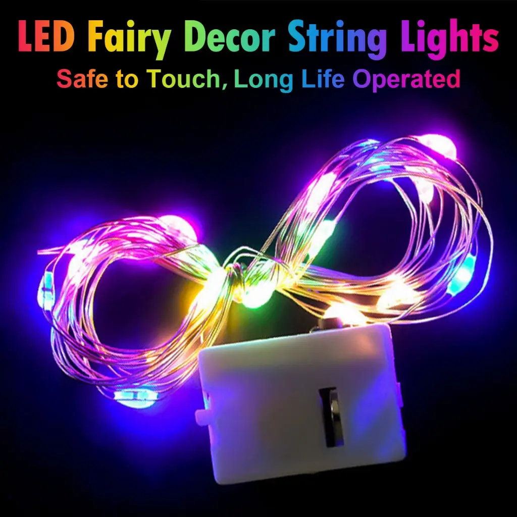 Dây Đèn Led, 1M / 2M / 3M, Đồ Trang Trí Nhấp Nháy Bạn Gái, Đầy Màu Sắc, Thích Hợp Cho Bó Hoa, Sinh Nhật Và Đám Cưới, Đèn Gói, Trang Trí Cổ Tích Hoa Đồng, Để Bàn, Có Thể Dùng Làm Quà Tặng Cho Hộp Tự Làm