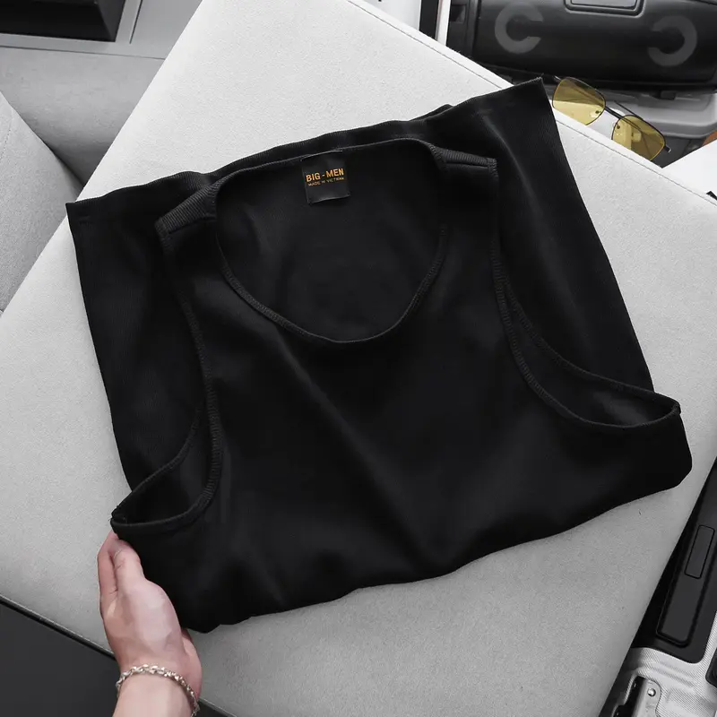 Bigsize - Bigsizemen Áo thun ba lỗ, áo tanktop vải gân cotton siêu co giãn 6