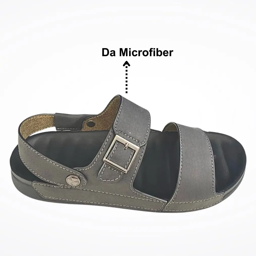 Dép sandal nam - Dép da tổng hợp Microfiber - Đế TPR cao su 2 lớp chống trượt & chống mòn - Đế cao 3cm (A12)