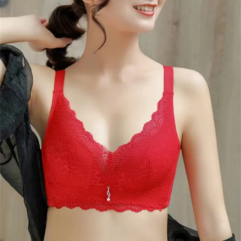 Áo Ngực Ren, Dành Cho Phụ Nữ, Khóa Phía Sau, Không Có Vòng Thép, Đồ Lót Mềm Mại Và Mỏng, Đẩy Lên, Thoáng Khí Và Liền Mạch, Thoải Mái, Thích Hợp Cho Phụ Nữ Trưởng Thành, Đồ Lót Nữ 4