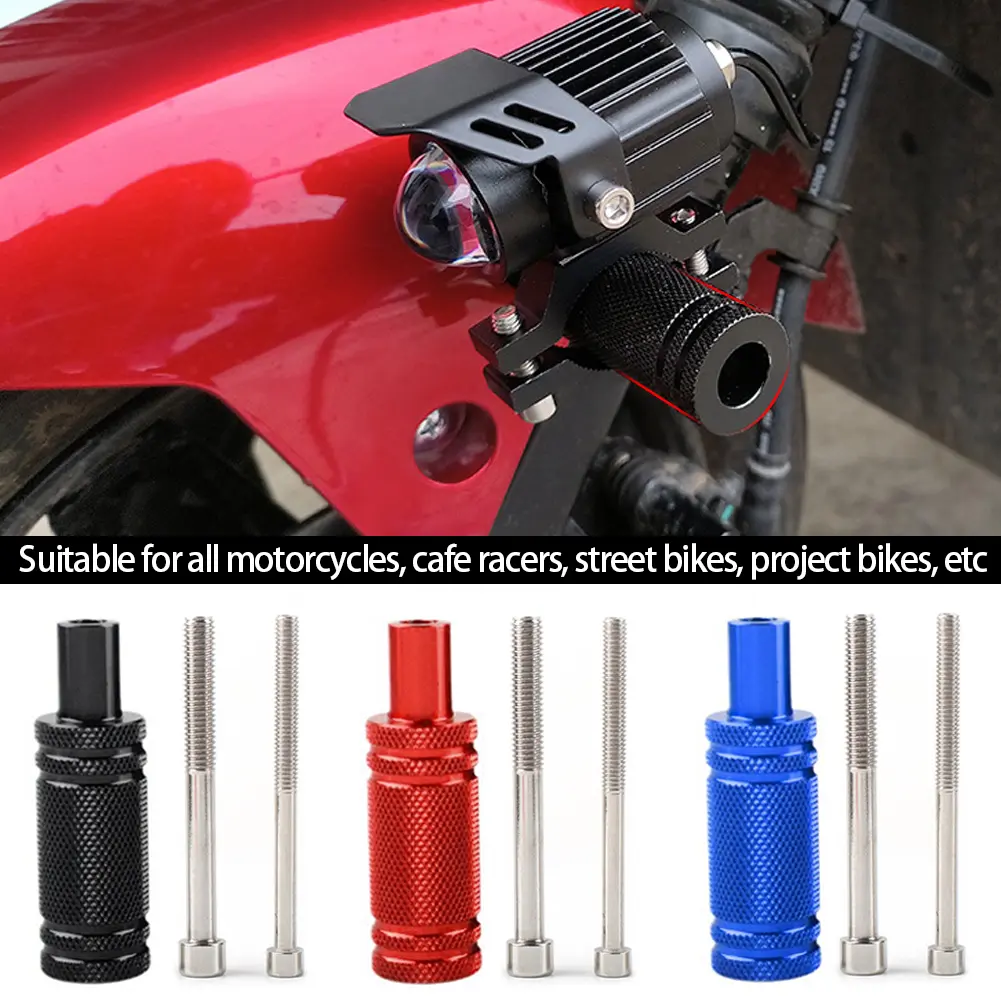 Pemegang Pelekap Lampu Depan Motosikal Boleh Laras, AT 1PC, Pendakap Fender, Aksesori Tapak Sokongan Tiang dengan Skru M8 M6