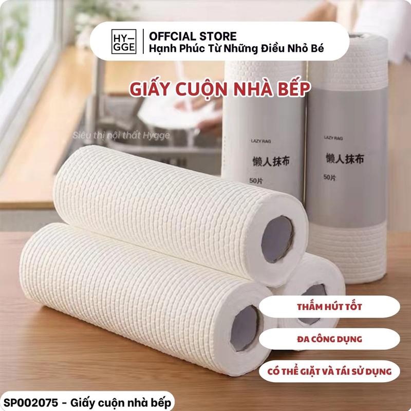 Cuộn Giấy Lau Nhà Bếp Khăn Giấy Thấm Hút Có Thể Tái Sử Dụng 50,100,200 Miếng - HYGGE Mã SP2075